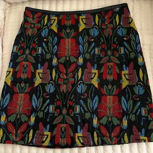 Embroidered Angie Mexican Folk Print Skirt